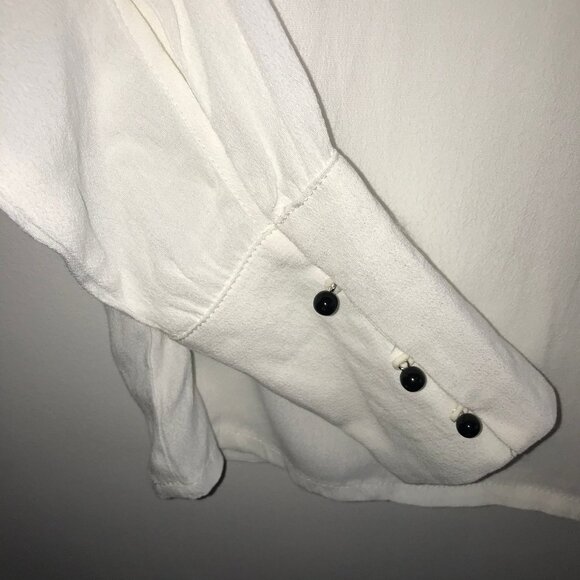 minimum flowy long sleeved blouse ruffled collar white small/euro 36 - Picture 4 of 12